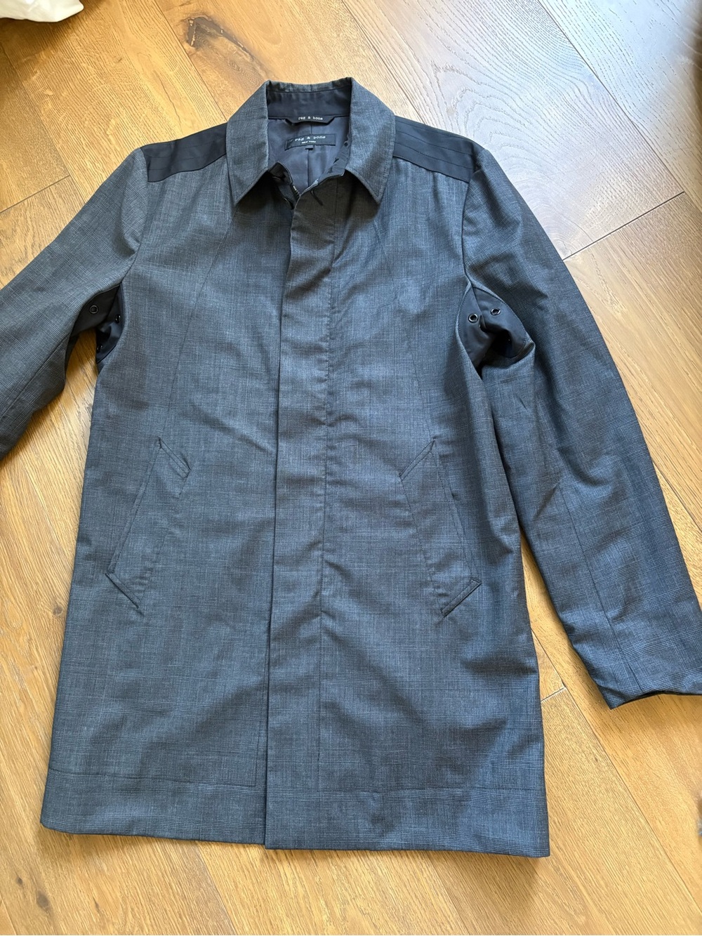 rag & bone Men's Charcoal Gray Trench Coat